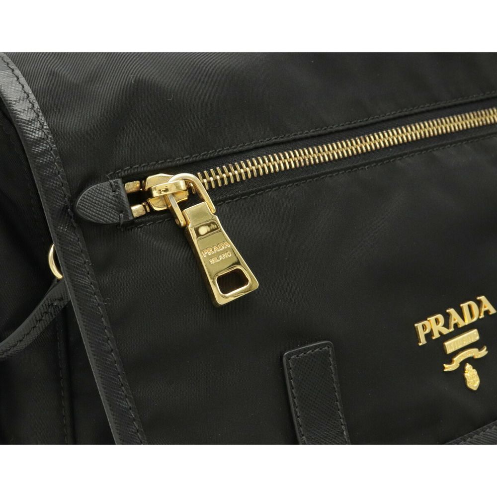 Prada Diagonal Messenger Bag Nylon Leather Nero Black Shoulder Bag - Picture 5 of 5